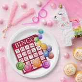 BINGO-Karte mit BINGO-Balls Pappteller (Party)