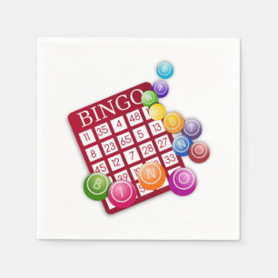 BINGO-Karte mit BINGO-Balls Serviette