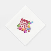 BINGO-Karte mit BINGO-Balls Serviette (Ecke)