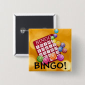 Bingo! Karte und bunte Chips Button (Vorne & Hinten)