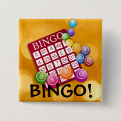Bingo! Karte und bunte Chips Button (Vorderseite)