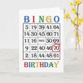 Bingo-Karte zum 70. Geburtstag Karte (Gelbe Blume)