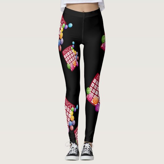 Bingo-Karten-Bingo-Liebhaber-Druck-Leggings Leggings (Vorderseite)