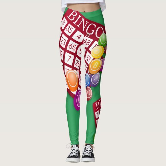 Bingo-Karten-Entwurfs-Druck-Leggings Leggings (Vorderseite)