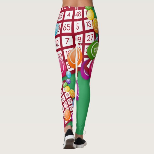 Bingo-Karten-Entwurfs-Druck-Leggings Leggings (Rückseite)