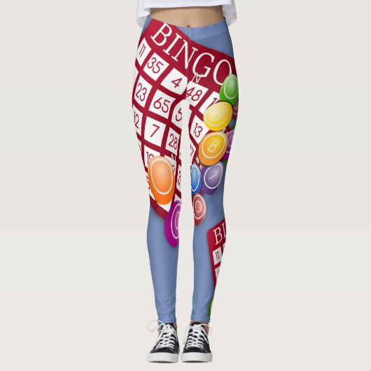 Bingo-Karten-Entwurfs-Druck-Leggings Leggings (Vorderseite)