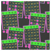 Bingo-Karten-und Markierungs-Neonfarben auf Stoff (Nahaufnahme)