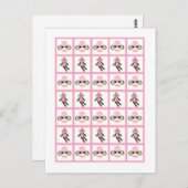 Bingo-Kartenmarkierungen Rosa-Socken-Affe Postkarte (Vorne/Hinten)