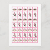 Bingo-Kartenmarkierungen Rosa-Socken-Affe Postkarte (Vorderseite)