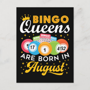 Bingo Königinnen werden im August geboren  Postkarte