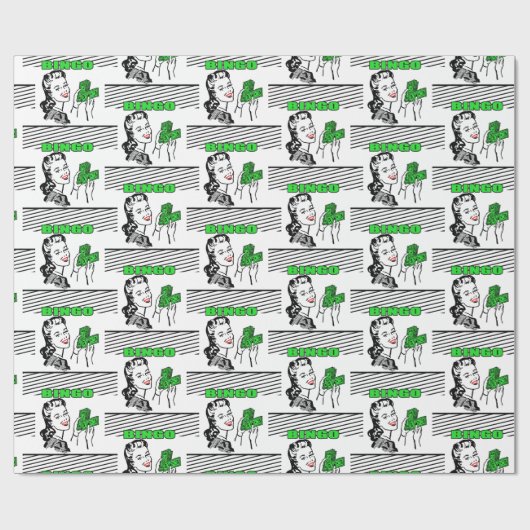 Bingo Lady mit Geld Geschenkpapier (Flach)