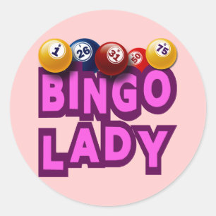 BINGO LADY RUNDER AUFKLEBER
