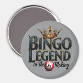 Bingo Legend gekrönt in Gold Retro Typografie Magnet (Vorderseite/Rückseite)