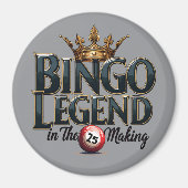 Bingo Legend gekrönt in Gold Retro Typografie Magnet (Vorne)