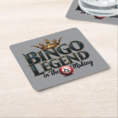 Bingo Legend gekrönt in Gold Retro Typografie Rechteckiger Pappuntersetzer (angewinkelt)
