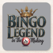 Bingo Legend gekrönt in Gold Retro Typografie Rechteckiger Pappuntersetzer (Vorderseite)