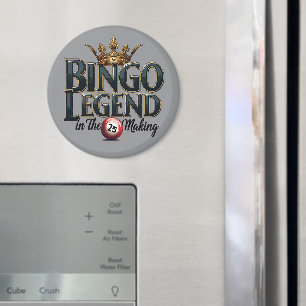 Bingo-Legende in goldener Retro-Typografie gekrönt Magnet