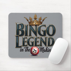 Bingo-Legende in goldener Retro-Typografie gekrönt Mousepad