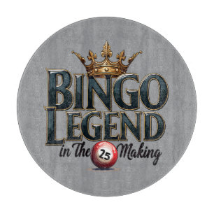 Bingo-Legende in goldener Retro-Typografie gekrönt Schneidebrett