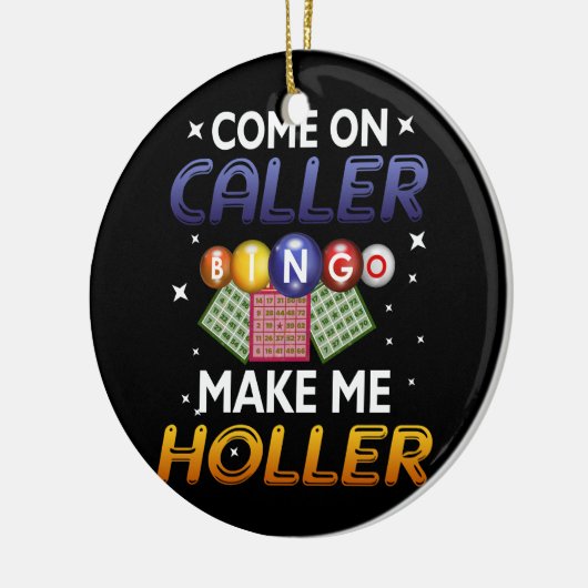 Bingo Lottery Game Lucky Spieler kommen auf Caller Keramik Ornament (Links)