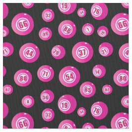 Bingo Lover Pink Bingo Balls Muster auf schwarz Stoff