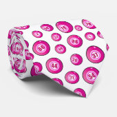 Bingo Lover Pink Numberall Krawatte (Gerollt)