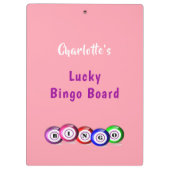 Bingo Lovers Personalisiert Lucky Bingo Bingo Klemmbrett (Rückseite)
