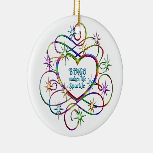 Bingo macht das Leben sparkle Keramik Ornament (Rechts)