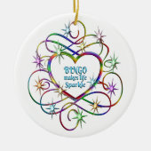 Bingo macht das Leben sparkle Keramik Ornament (Vorne)