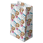 Bingo Monkey kleine Geschenktasche Geschenktüte (Rückseite Schrägansicht)