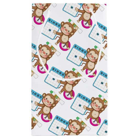 Bingo Monkey kleine Geschenktasche Kleine Geschenktüte (Rückseite)