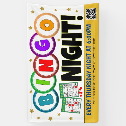 Bingo Night Banner mit qr Code (Vertikal)
