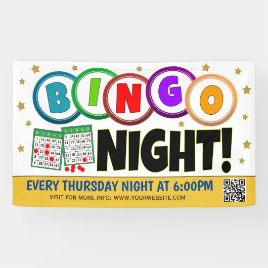 Bingo Night Banner mit qr Code (Horizontal)