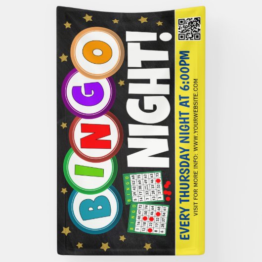 Bingo Night Banner mit qr Code (Vertikal)