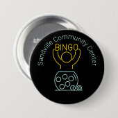 Bingo Night Neon Line Art individuell anpassbar Button (Vorne & Hinten)
