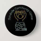 Bingo Night Neon Line Art individuell anpassbar Button (Vorderseite)
