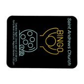 Bingo Night Neon Line Art individuell anpassbar Magnet (Horizontal)