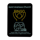 Bingo Night Neon Line Art individuell anpassbar Magnet (Vertikal)
