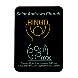 Bingo Night Neon Line Art individuell anpassbar Magnet