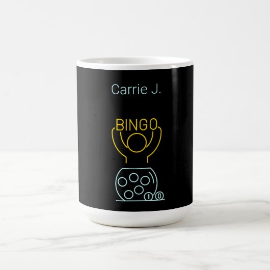 Bingo Night Neon Line Art Personalisiert Kaffeetasse (Mittel)