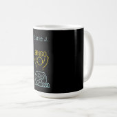 Bingo Night Neon Line Art Personalisiert Kaffeetasse (VorderseiteRechts)