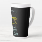 Bingo Night Neon Line Art Personalisiert Milchtasse (Rechte Ecke)