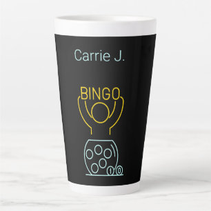 Bingo Night Neon Line Art Personalisiert Milchtasse