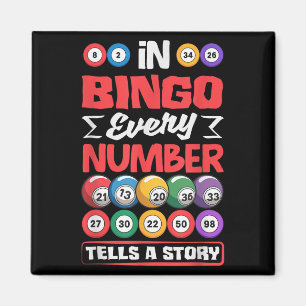 Bingo Numbers Tells Story - Favorite Lottery Gambl Magnet