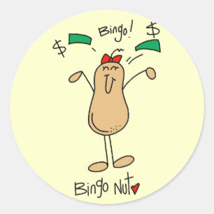 Bingo-Nuss-T-Shirts und Geschenke Runder Aufkleber