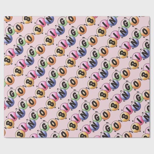 Bingo Pale Pink Wrapping Paper Geschenkpapier (Flach)