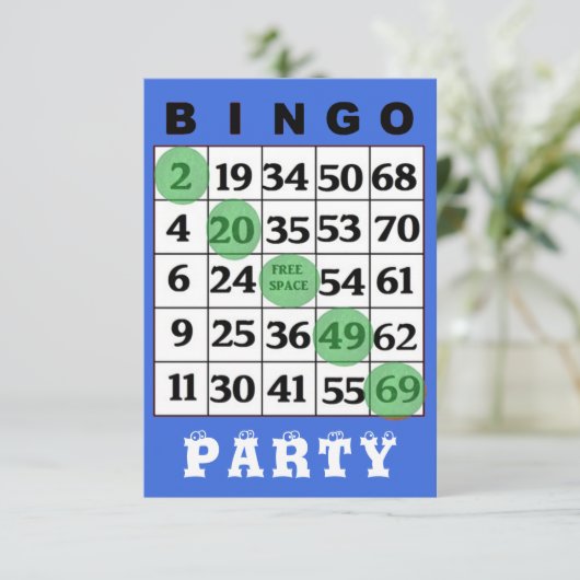 BINGO-Party Einladung (Stehend Vorderseite)