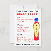 BINGO-Party Einladung (Rückseite)