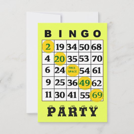 BINGO-Party Einladung (Vorderseite)