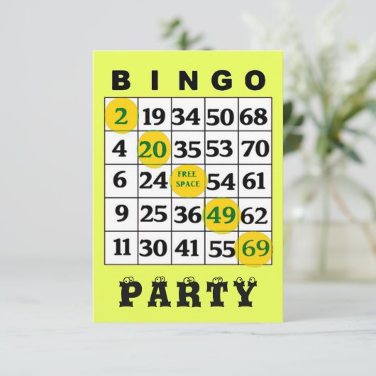 BINGO-Party Einladung (Stehend Vorderseite)